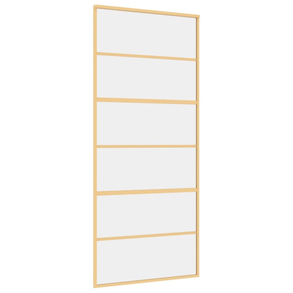vidaXL Ușă glisantă, auriu, 90x205 cm, sticlă ESG mată și aluminiu