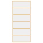 vidaXL Ușă glisantă, auriu, 90x205 cm, sticlă ESG mată și aluminiu