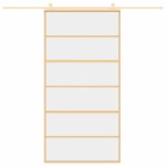 vidaXL Ușă glisantă, auriu, 102,5x205 cm, sticlă ESG mată și aluminiu