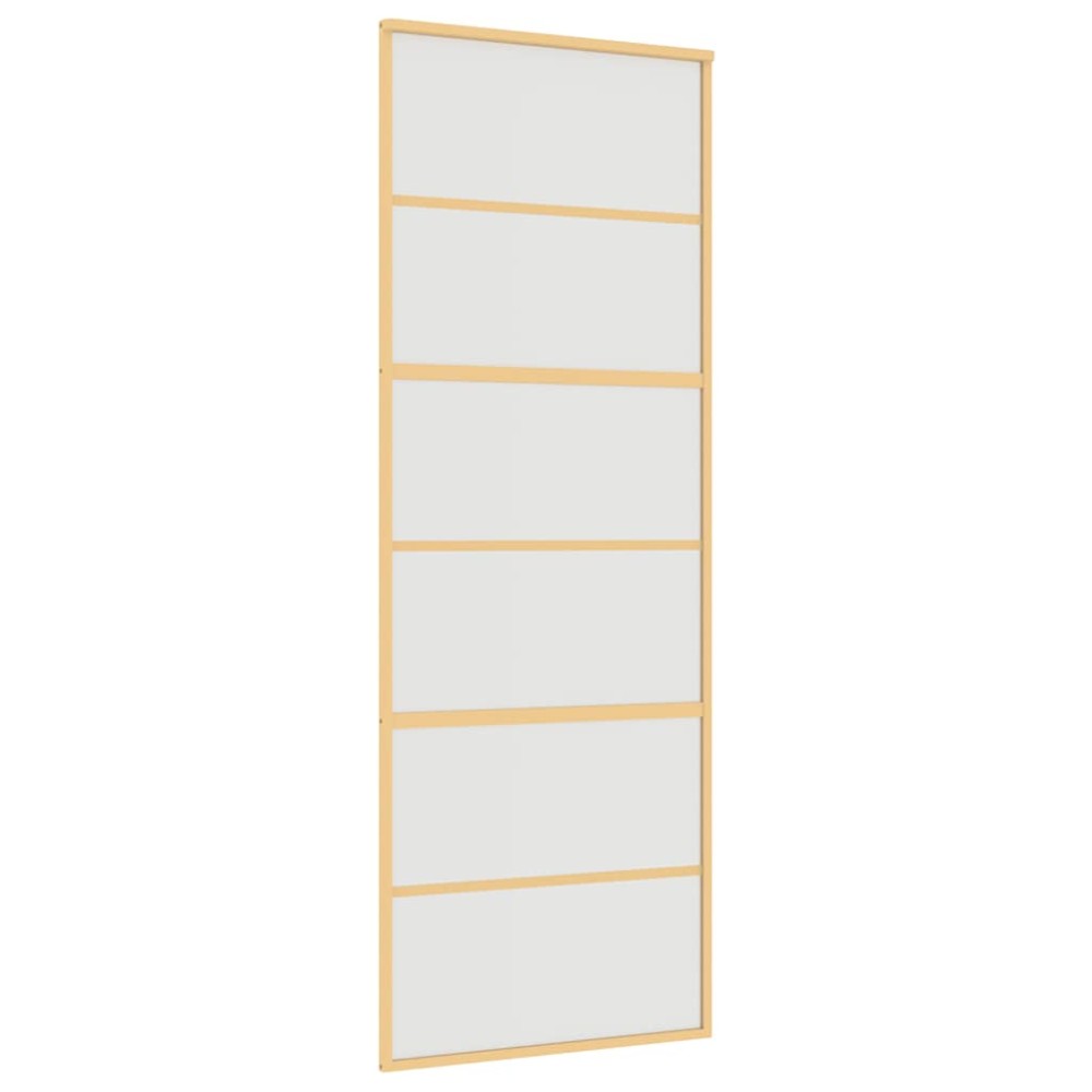 vidaXL Ușă glisantă, auriu, 76x205 cm, sticlă ESG mată și aluminiu