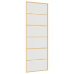 vidaXL Ușă glisantă, auriu, 76x205 cm, sticlă ESG mată și aluminiu