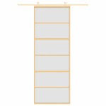vidaXL Ușă glisantă, auriu, 76x205 cm, sticlă ESG mată și aluminiu