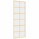vidaXL Ușă glisantă auriu 76x205 cm sticlă ESG transparentă/aluminiu