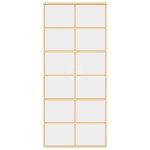 vidaXL Ușă glisantă, auriu, 90x205 cm, sticlă ESG mată și aluminiu