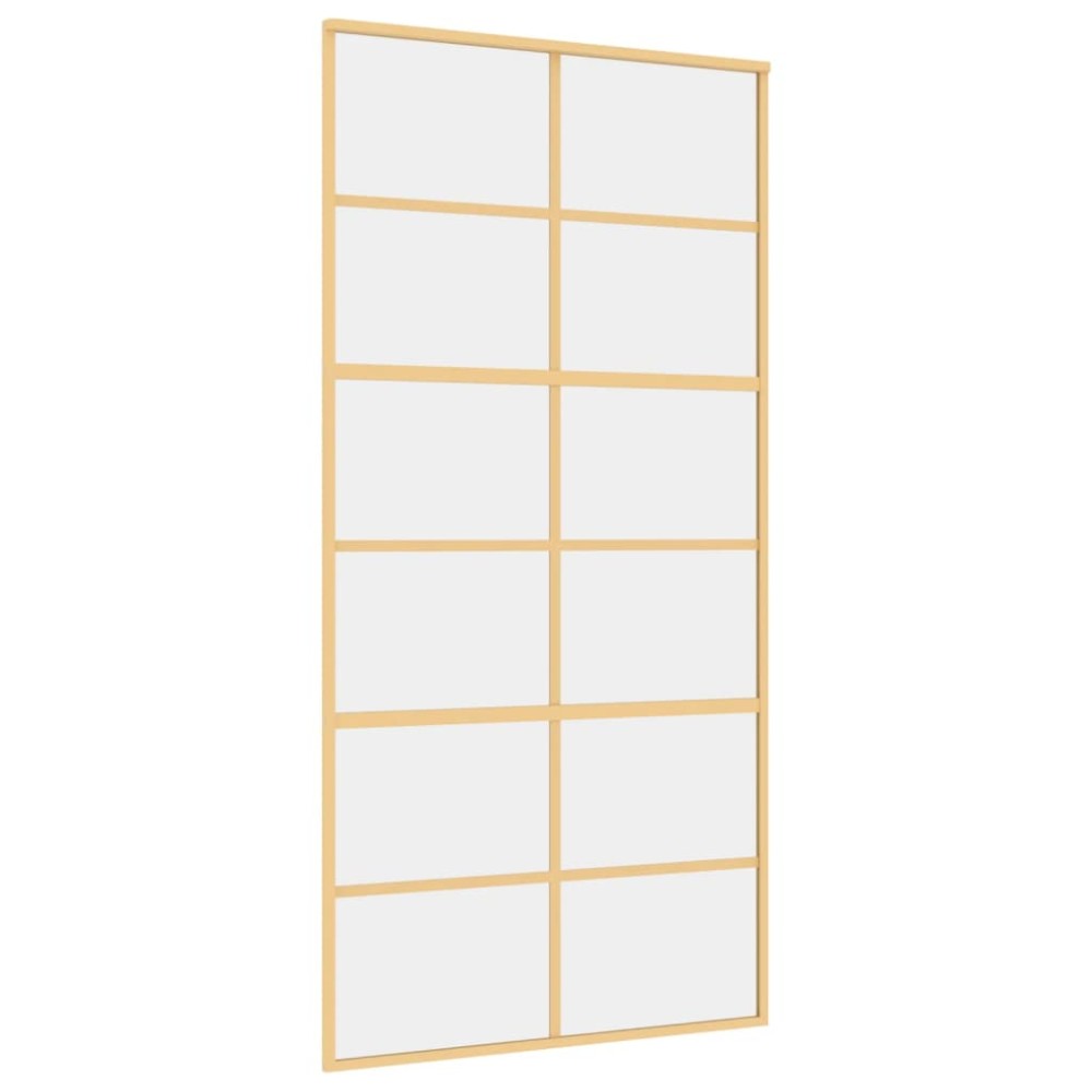 vidaXL Ușă glisantă, auriu, 102,5x205 cm, sticlă ESG mată și aluminiu
