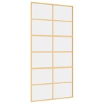vidaXL Ușă glisantă, auriu, 102,5x205 cm, sticlă ESG mată și aluminiu