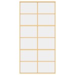 vidaXL Ușă glisantă, auriu, 102,5x205 cm, sticlă ESG mată și aluminiu