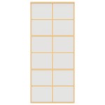 vidaXL Ușă glisantă, auriu, 90x205 cm, sticlă ESG mată și aluminiu
