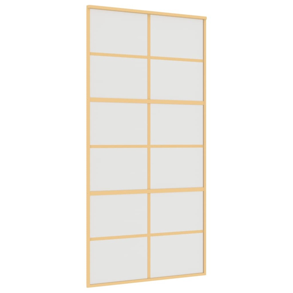 vidaXL Ușă glisantă, auriu, 102,5x205 cm, sticlă ESG mată și aluminiu