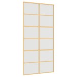 vidaXL Ușă glisantă, auriu, 102,5x205 cm, sticlă ESG mată și aluminiu