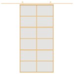 vidaXL Ușă glisantă, auriu, 102,5x205 cm, sticlă ESG mată și aluminiu