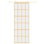 vidaXL Ușă glisantă auriu 76x205 cm sticlă ESG transparentă/aluminiu