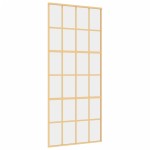 vidaXL Ușă glisantă, auriu, 90x205 cm, sticlă ESG mată și aluminiu
