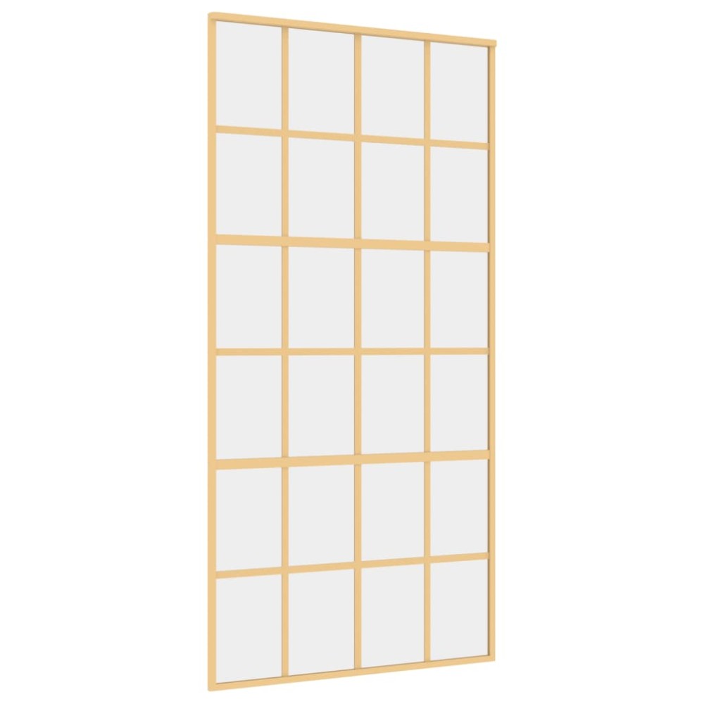 vidaXL Ușă glisantă, auriu, 102,5x205 cm, sticlă ESG mată și aluminiu