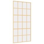 vidaXL Ușă glisantă, auriu, 102,5x205 cm, sticlă ESG mată și aluminiu