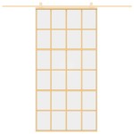 vidaXL Ușă glisantă, auriu, 102,5x205 cm, sticlă ESG mată și aluminiu
