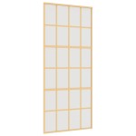 vidaXL Ușă glisantă, auriu, 90x205 cm, sticlă ESG mată și aluminiu
