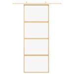 vidaXL Ușă glisantă auriu 76x205 cm sticlă ESG transparentă/aluminiu