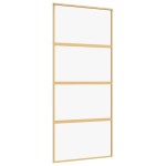 vidaXL Ușă glisantă, auriu, 90x205 cm, sticlă ESG mată și aluminiu