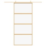 vidaXL Ușă glisantă, auriu, 90x205 cm, sticlă ESG mată și aluminiu