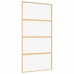 vidaXL Ușă glisantă, auriu, 102,5x205 cm, sticlă ESG mată și aluminiu