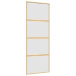 vidaXL Ușă glisantă, auriu, 76x205 cm, sticlă ESG mată și aluminiu