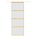 vidaXL Ușă glisantă, auriu, 76x205 cm, sticlă ESG mată și aluminiu