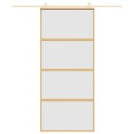 vidaXL Ușă glisantă, auriu, 90x205 cm, sticlă ESG mată și aluminiu