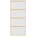 vidaXL Ușă glisantă, auriu, 90x205 cm, sticlă ESG mată și aluminiu