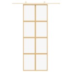 vidaXL Ușă glisantă auriu 76x205 cm sticlă ESG transparentă/aluminiu
