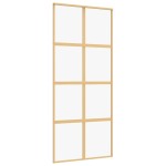 vidaXL Ușă glisantă, auriu, 90x205 cm, sticlă ESG mată și aluminiu