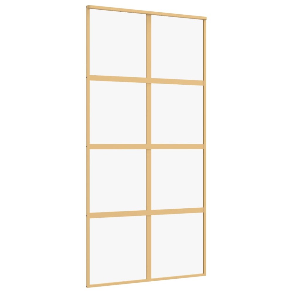 vidaXL Ușă glisantă, auriu, 102,5x205 cm, sticlă ESG mată și aluminiu