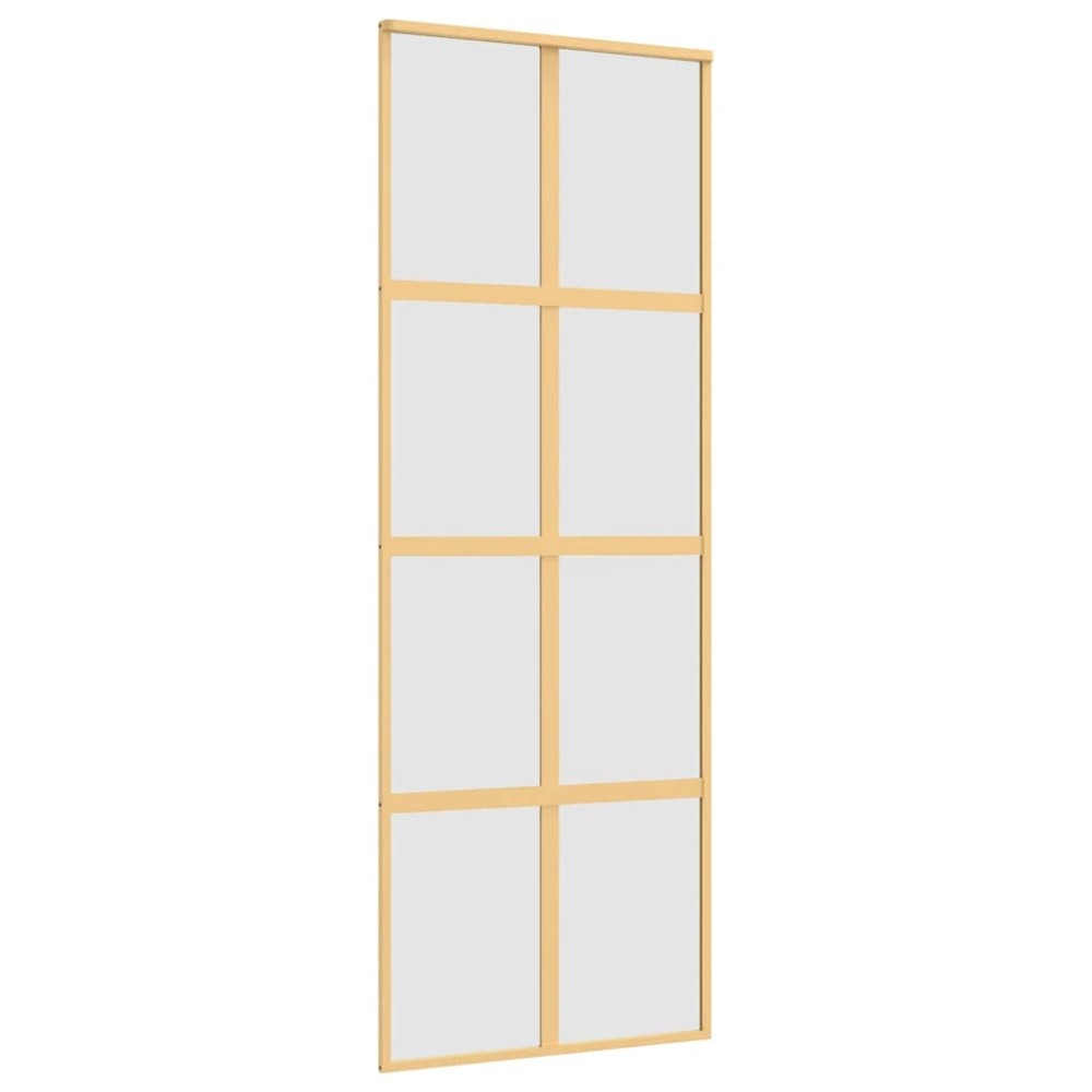 vidaXL Ușă glisantă, auriu, 76x205 cm, sticlă ESG mată și aluminiu