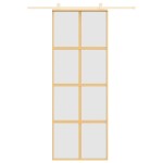 vidaXL Ușă glisantă, auriu, 76x205 cm, sticlă ESG mată și aluminiu