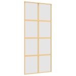 vidaXL Ușă glisantă, auriu, 90x205 cm, sticlă ESG mată și aluminiu