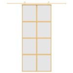 vidaXL Ușă glisantă, auriu, 90x205 cm, sticlă ESG mată și aluminiu