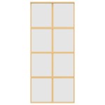 vidaXL Ușă glisantă, auriu, 90x205 cm, sticlă ESG mată și aluminiu