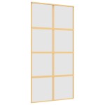 vidaXL Ușă glisantă, auriu, 102,5x205 cm, sticlă ESG mată și aluminiu