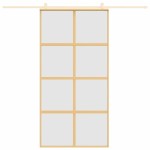 vidaXL Ușă glisantă, auriu, 102,5x205 cm, sticlă ESG mată și aluminiu