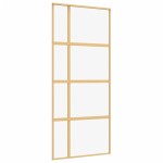 vidaXL Ușă glisantă, auriu, 90x205 cm, sticlă ESG mată și aluminiu