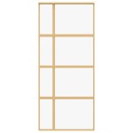 vidaXL Ușă glisantă, auriu, 90x205 cm, sticlă ESG mată și aluminiu
