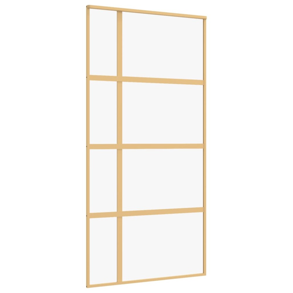 vidaXL Ușă glisantă, auriu, 102,5x205 cm, sticlă ESG mată și aluminiu