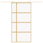 vidaXL Ușă glisantă, auriu, 102,5x205 cm, sticlă ESG mată și aluminiu