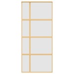 vidaXL Ușă glisantă, auriu, 90x205 cm, sticlă ESG mată și aluminiu