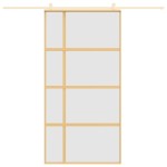 vidaXL Ușă glisantă, auriu, 102,5x205 cm, sticlă ESG mată și aluminiu