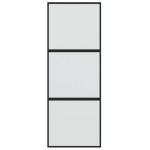 vidaXL Ușă glisantă, negru, 76x205 cm, sticlă securizată și aluminiu