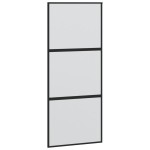 vidaXL Ușă glisantă, negru, 90x205 cm, sticlă securizată și aluminiu
