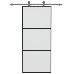 vidaXL Ușă glisantă, negru, 90x205 cm, sticlă securizată și aluminiu