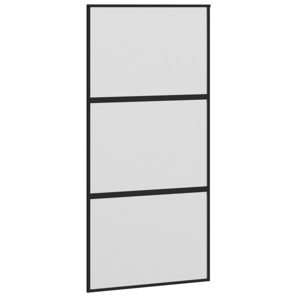 vidaXL Ușă glisantă, negru, 102,5x205 cm, sticlă securizată/aluminiu