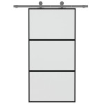 vidaXL Ușă glisantă, negru, 102,5x205 cm, sticlă securizată/aluminiu